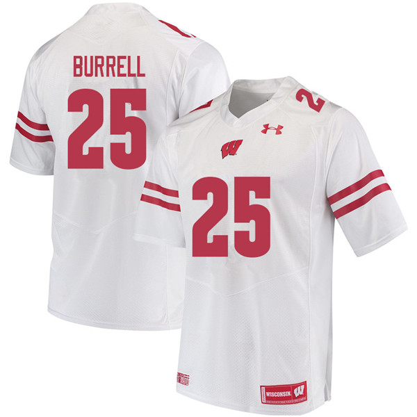 Wisconsin Badgers Men's #25 Eric Burrell NCAA Under Armour Authentic White College Stitched Football Jersey KK40E50LY